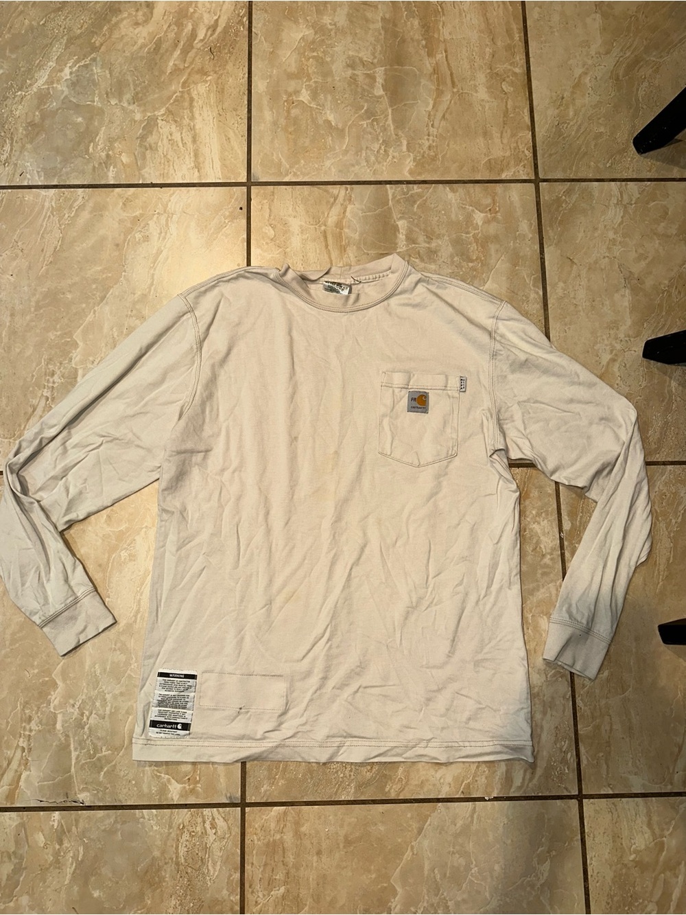Tan Carhartt Men's FR Force Cotton Long Sleeve Size M